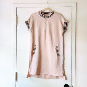 NWOT Zara Pastel Pink Short Sleeve Dress the pockets are still sewn shut Blush